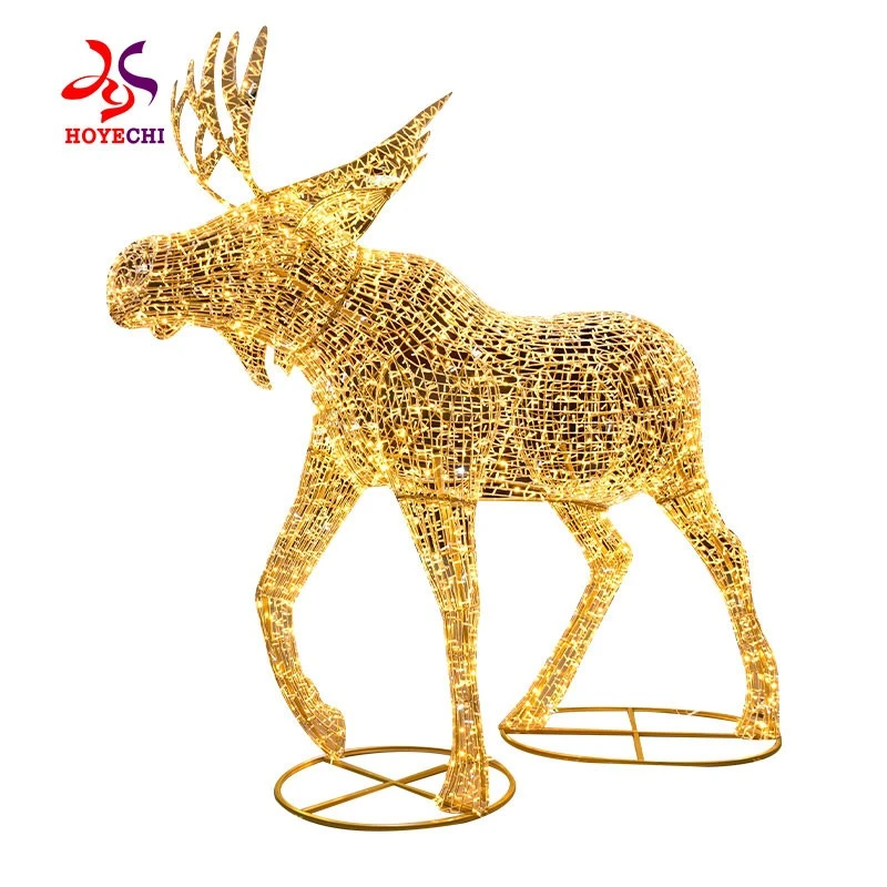 HOYECHI New 3m Outdoor Giant Christmas Moose Christmas Lighting Lanterns